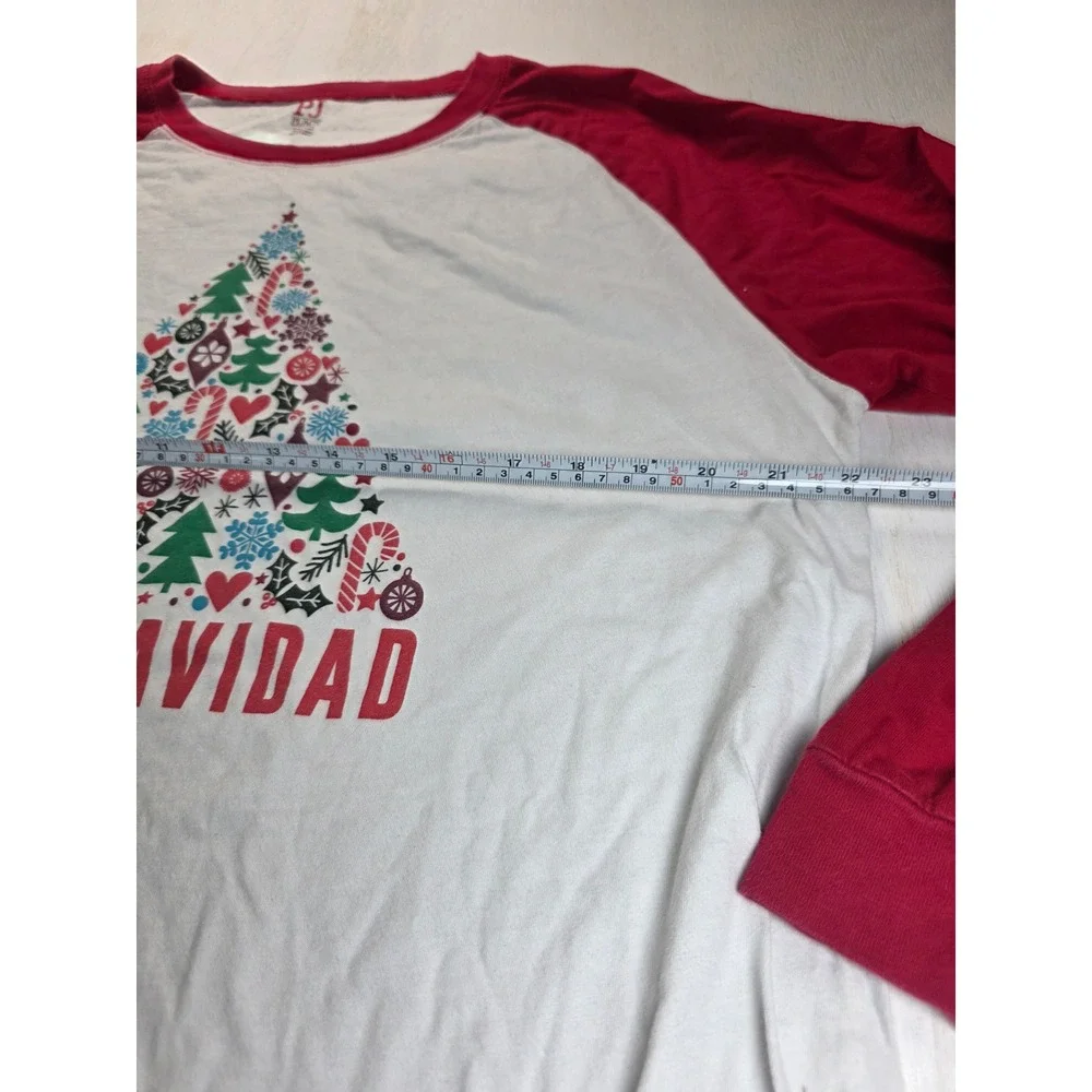 PJ Place Feliz Navidad Christmas Pajama XXL 2-Piece Cotton Fair Isle Red White